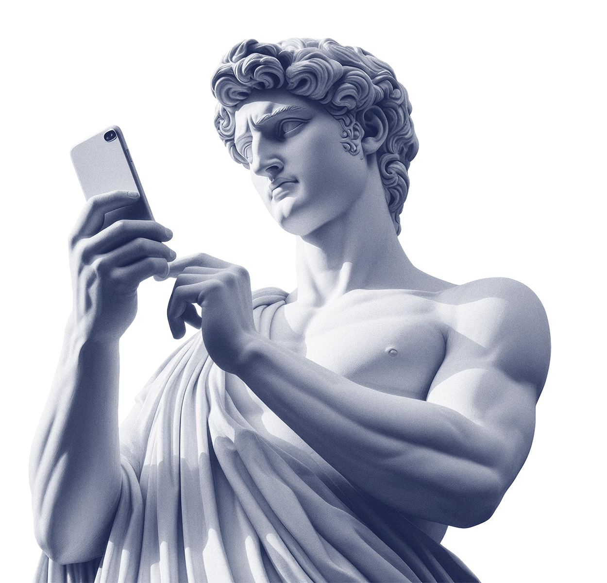 Estatua con teléfono