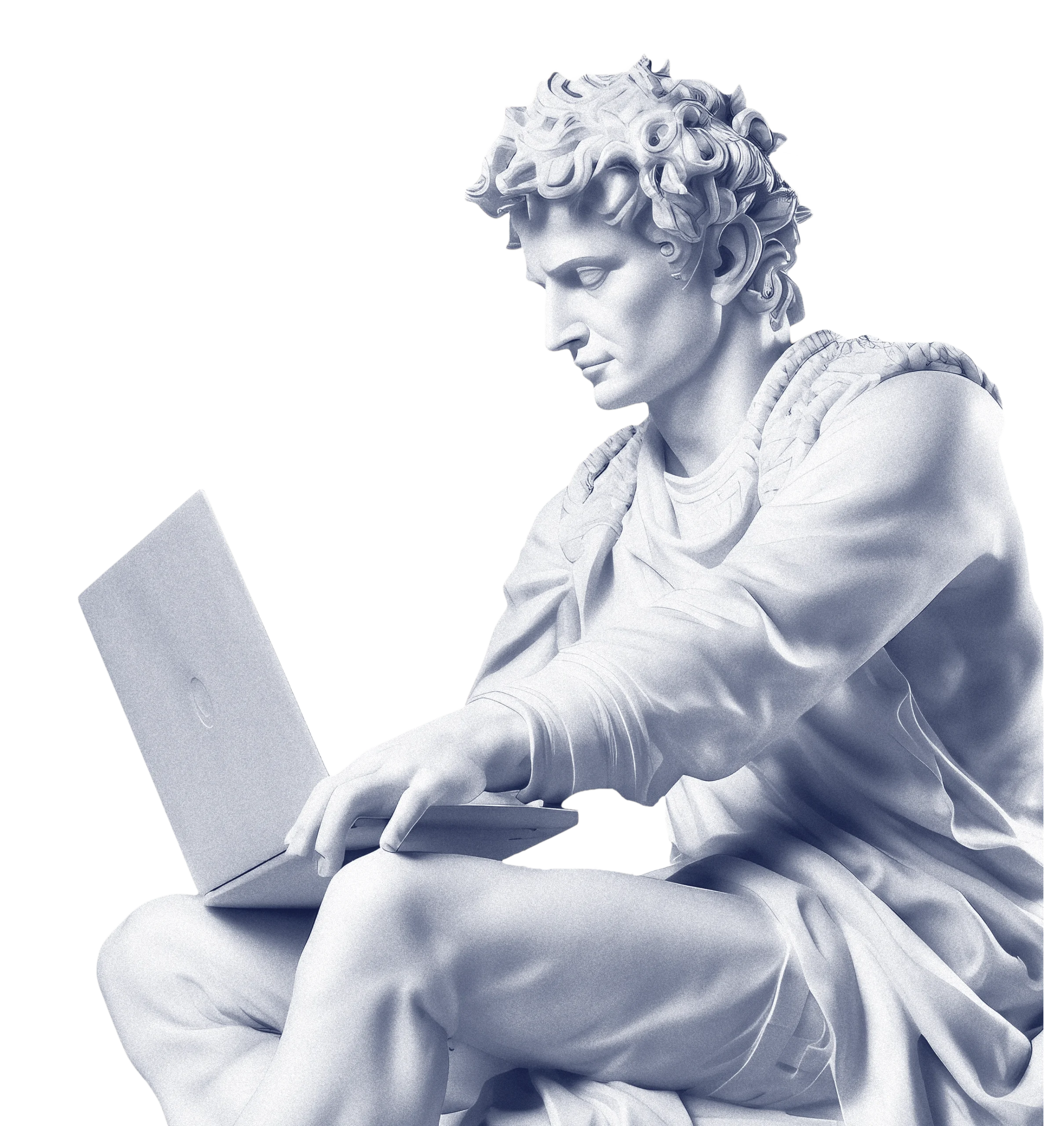 Estatuas con laptop